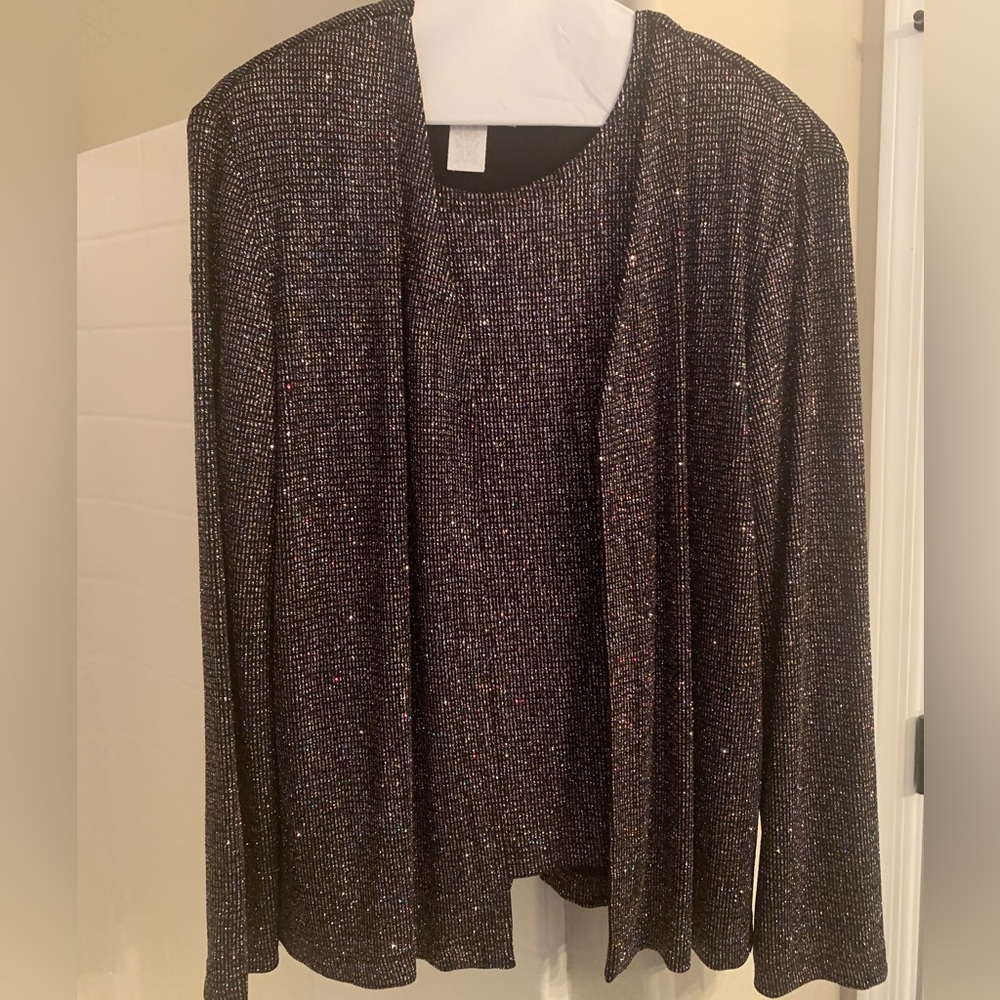 Sparkle glitter elegant evening jacket and shell for parties/holiday never worn
